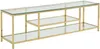 Vente-unique - RIMALI TV Möbel MetallGlas TransparentGoldfarben - B 40 cm x H 46,5 cm x L 160 cm Bild 3