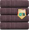 4er Set Handtücher Plain bordeaux-rot 50x100 - Farbe: Bordeaux-Rot, Größe: 50x100 Bild 2