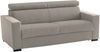 Dmora 2-Sitzer festes Sofa Schiavo, Sofa aus gepolstertem Stoff, verstellbare Kopfstützen und Standardarmlehnen, 100 % Made in Italy, cm 200x95h85, Taupe Bild 4