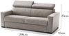 Dmora 2-Sitzer festes Sofa Schiavo, Sofa aus gepolstertem Stoff, verstellbare Kopfstützen und Standardarmlehnen, 100 % Made in Italy, cm 200x95h85, Taupe Bild 3