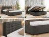 Polsterbett mit Holzlattenrost Doppelbett PAVO CLASSIC, hohe Kopfteil, Bettkasten mit Gasdruckfeder - 200 x 200 cm - Dunkelgrau Velvet Bild 2