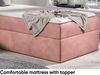 MEBLINI Kinderbett mit Bettkasten CARDI 90x200 Rechts – H3/Rosa Samt Gepolstert Einzelbett mit Matratze - Polsterbett mit Stauraum - Bett mit Kopfteil – Stauraumbett Bild 4