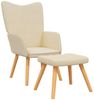 vidaXL Relaxsessel mit Hocker Creme Stoff [327932] Bild 2