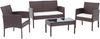 Outdoor Sitzgruppe NETOR - Metall Braun 201x103x77 cm | Gartenloungeset Rattan Gartenessgruppe Gartenmöbelset Stühle Bank Tisch Garten Sitzgruppe Bild 1