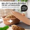 RÖMERTOPF Römertopf Brottopf oval MEDI 2,3 Liter - Keramik Brotkasten, (Set), aus Naturton Bild 3