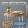 doporro Beistelltisch Couchtisch kleiner Tisch mit 1/2 geflochtenen Ablagen rund Reglo-08, Zwei Materialien zur Auswahl Bild 2
