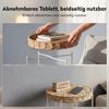 doporro Beistelltisch Couchtisch kleiner Tisch mit 1/2 geflochtenen Ablagen rund Reglo-08, Zwei Materialien zur Auswahl Bild 3