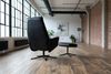 KAWOLA Relaxsessel JOSIANE Drehsessel Lederfaserstoff schwarz mit Hocker 107 x 87 x 78 cm Bild 4