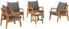 vidaXL Bistrogarnitur mit Kissen 5 pcs Braun Massivholz Akazie 3328612 Bild 3