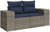 vidaXL 5-teiliges Gartensofa-Set mit Kissen, grau, Polyrattan 3222530 Bild 4