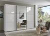 Schwebetürenschrank Kleiderschrank 300 cm Vollausstattung Spiegel Glasfront Weiß Bild 3