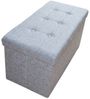 style home Sitzbank faltbare Sitzhocker mit Stauraum, 76*38*38cm (Aufbewahrungsbox mit Deckel, gepolstert Sitzwürfel Fußhocker, Sitztruhe aus Leinen), für Wohnzimmer Schlafzimmer, Grau Bild 4