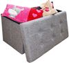 style home Sitzbank faltbare Sitzhocker mit Stauraum, 76*38*38cm (Aufbewahrungsbox mit Deckel, gepolstert Sitzwürfel Fußhocker, Sitztruhe aus Leinen), für Wohnzimmer Schlafzimmer, Grau Bild 2