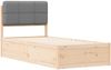 vidaXL Bettgestell mit gepolstertem Kopfteil Hellgrau 100 x 200 cm 877719 Bild 4