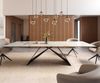 Esstisch Edge 300x100 Keramik Calacatta Luxe Weiß-Gold-Grau V-Gestell Flachstahl Schwarz Bild 2