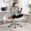 UEV Bürostuhl Ergonomisch mit Fußstütze Verstellbarer Kopfstütze (mit klappbare Armlehnen, verstellbarer Kopfstütze bis 226kg), Verstellbare Kopfstütze bis 90°, Verstellbare Rückenlehne bis 150° Bild 3