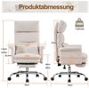 UEV Bürostuhl Ergonomisch mit Fußstütze Verstellbarer Kopfstütze (mit klappbare Armlehnen, verstellbarer Kopfstütze bis 226kg), Verstellbare Kopfstütze bis 90°, Verstellbare Rückenlehne bis 150° Bild 4