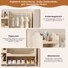 Merax Kindergarderobe mit Kleiderstange & 4 Regalen, Naturholz Bild 5