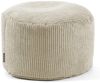 mokebo® Pouf, Hocker o. Sitzhocker aus Cord 30x50 cm 'Der Faule Lenz', Bodenkissen rund in beige, Fußhocker, Indoor Sitzkissen Stoff, Puff, Sitzpouf drinnen, kuschelig & weich, mit EPS-Perlen Füllung Bild 5