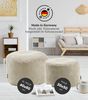 mokebo® Pouf, Hocker o. Sitzhocker aus Cord 30x50 cm 'Der Faule Lenz', Bodenkissen rund in beige, Fußhocker, Indoor Sitzkissen Stoff, Puff, Sitzpouf drinnen, kuschelig & weich, mit EPS-Perlen Füllung Bild 2
