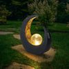 2er Set LED Solarleuchten, Mond, Crackle-Glas, H 30,5 cm Bild 5