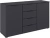 OTTO home Kombikommode Sideboard Schubladenkommode AGORDO mit Dekor- oder Hochglanzfront (in zwei Griff-Farben, Breite 120 cm), vier große Schubladen, mit insgesamt 4 Einlegeböden MADE IN GERMANY Bild 5