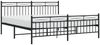 vidaXL Bettgestell mit Kopf- und Fußteil, Metall, Schwarz, 183x213 cm Bild 3