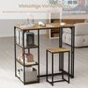 3 tlg. Bartisch Set für 2 Personen Bistrotisch mit 2 Barhockern Esstisch mit 3 Ablagefächer Küchentisch Bild 3
