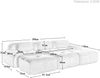 Modulares Ecksofa aus Cordstoff, rahmenlos, 298 x 178 x 75 cm, grau Bild 4