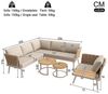 Flieks Gartenlounge-Set, 6-Sitzer L-Form Gartensofa Eckgarnitur mit 2 stapelbaren Couchtische Bild 4