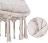 DETEX Hängesessel mit 2 Kissen, wetterfest & 360° schwenkbar, bis 150 kg belastbar, Boho-Stil creme, Ø 60 cm, für Indoor & Outdoor Bild 5