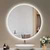 EMKE LED Badspiegel mit Beleuchtung Touch Dimmbar Touch Rund Lichtspiegel ф70cm 6500K Speicherfunktion Wandspiegel Bild 1