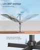 Songmics Sonnenschirm mit Ständer, 360° drehbar, UPF 50+, Hellgrau, 253 x 290 x 290 cm Bild 5
