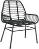 vidaXL Gartenstühle 2 Stk. Schwarz Poly Rattan 369091 Bild 4
