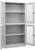 vidaXL Büroschrank Hellgrau 90 x 40 x 180 cm Stahl und Gehärtetes Glas [335939] Bild 2