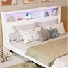 MODFU Holzbett Spleißbett mit Umgebungslichtstreifen (mit Ausziehbett, LED-Umgebungslicht, Ladebuchse, Kopfteil-Aufbewahrung, 120x200 cm & 90x190 cm, Kinderzimmer, Gästezimmer), ohne Matratze Bild 4