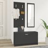 vidaXL 3-tlg. Flurmöbel-Set Schwarz Holzwerkstoff 342571 Bild 3