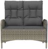vidaXL Gartenbank mit Liegefunktion und Kissen 107 cm Poly Rattan Grau 319893 Bild 3