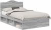 vidaXL Bettrahmen Graues Sonoma 135 x 190 cm Massives Kiefernholz 3413322 Bild 2