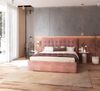 FDM Polsterbett Elegant - Stauraum & modernes Design 120x200 140x200 160x200 180x200cm (MADE IN EU - mit hochwertigem Velours Bezug, Bettrahmen, Bett, Optional mit Matratze bestellbar, Mit großem Kopfteil für Komfort - Bettkasten mit Hubrahmen), Metall... Bild 3