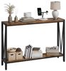 GarveeMore Konsolentisch,Beistelltisch,Holz und Metall Sofatisch mit Regal,110x25x76cm Bild 4
