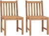 vidaXL Gartenstühle 2 Stk. mit Kissen Massivholz Teak 3062922 Bild 3