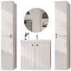 MOEBLINE Badezimmer-Set Badmöbel Set ASTRO LONG weiß Bild 1