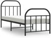 vidaXL Bettgestell mit Kopf- und Fußteil Metall Schwarz 75x190 cm 353643 Bild 2