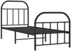 vidaXL Bettgestell mit Kopf- und Fußteil Metall Schwarz 75x190 cm 353643 Bild 3