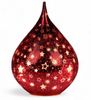 formano LED Deko Farbglas Tropfen Sterne Rot 21 cm Glasleuchte in Crackle-Optik + Timer (6h an/18h aus), Batteriebetrieben. – Stimmungslicht Winter & Weihnachten Dekoleuchte für gemütliches Zuhause Bild 5