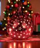 formano LED Deko Farbglas Tropfen Sterne Rot 21 cm Glasleuchte in Crackle-Optik + Timer (6h an/18h aus), Batteriebetrieben. – Stimmungslicht Winter & Weihnachten Dekoleuchte für gemütliches Zuhause Bild 3