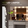 Juskys Schminktisch Malia mit LED-Beleuchtung & Spiegel, 7 Schubladen, stufenlos dimmbar, 3 Farbtemperaturen, Stauraum, elegantes Design – Weiß Bild 3
