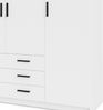 Spell Kleiderschrank B183cm 4 Türen 3 Schubladen weiß Schlafzimmer Schrank Bild 5