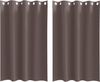 vidaXL Verdunkelungs-Vorhänge mit Ringen 2 pcs Dunkelbraun 4107334 Bild 2